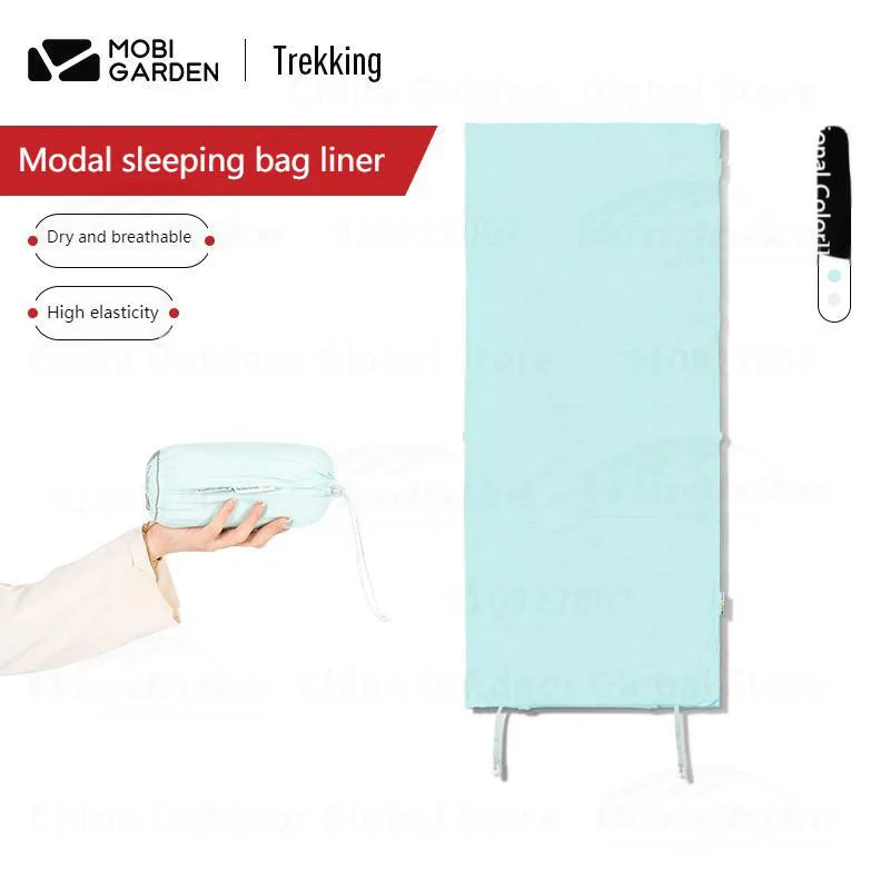 MOBI GARDEN Modal Sleeping Bag Liner With Pillow Case Elasticity Breathable Bed Sheet Anti Dirty Portable Hotel Travel 280g
