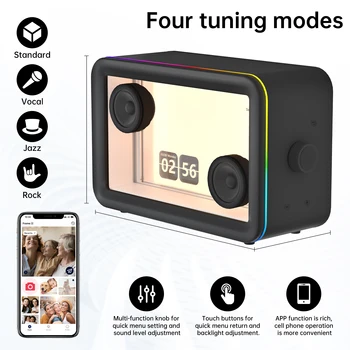 L1 Bluetooth Speaker Hi-Fi Audio Clear Glass Screen Dynamic Suspended Lyrics Built-in Wireless Portable Audio Video LED Speakers 2