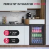 Beverage Refrigerator 2.7 cu.ft 100 Can Mini Fridge for Beer Drinks Wines Freestanding Fridge Blue LED for Home Office Dorm Bar 6