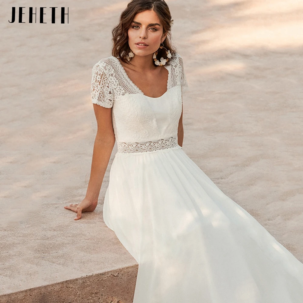 Long Bridal Gown Short Sleeve Chiffon Wedding Dress for $187.99 – The Dress  Outlet