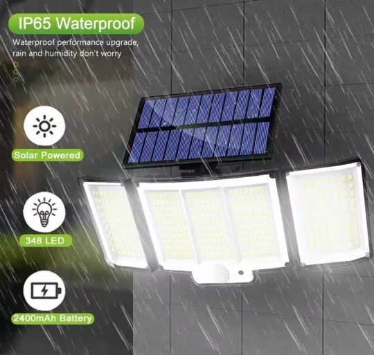 Solar Light Outdoor 328/348 LED Integrated Super Bright Motion Sensor Strong Power IP65 Waterproof 3 Working Modes Garden Wall photo review