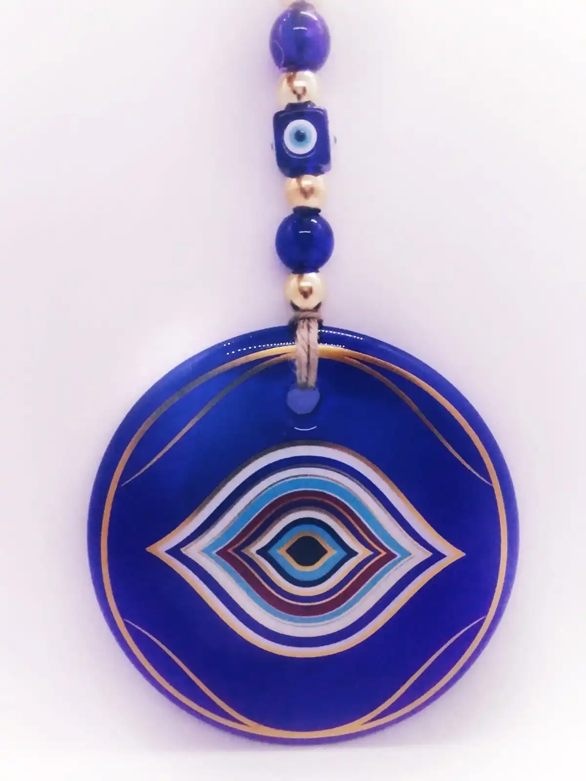 

Turkish Glass Blue Evil Eye Wall and Door Hanger Good Luck Charm