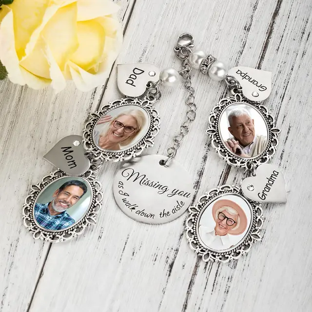 Custom Photo Bouquet Charm Wedding Memorial Photo Charms Heart Rhinestone Bridal  Bouquet Pendant Bride Gift Wedding Keepsake - Party Favors - AliExpress