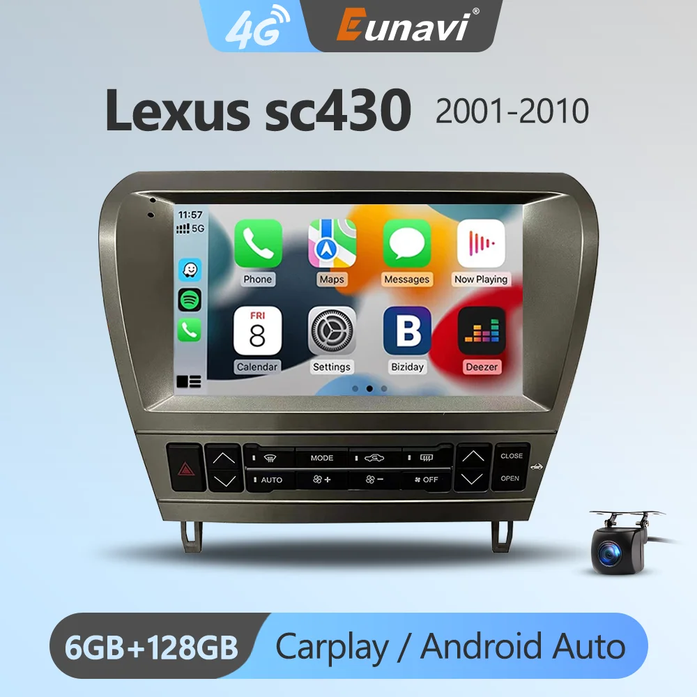 

Eunavi Android автомобильный Радио мультимедийный плеер для Lexus SC430 2001-2013 Android автомобильный Радио Стерео Авторадио 2 Din Tesla стиль 4G