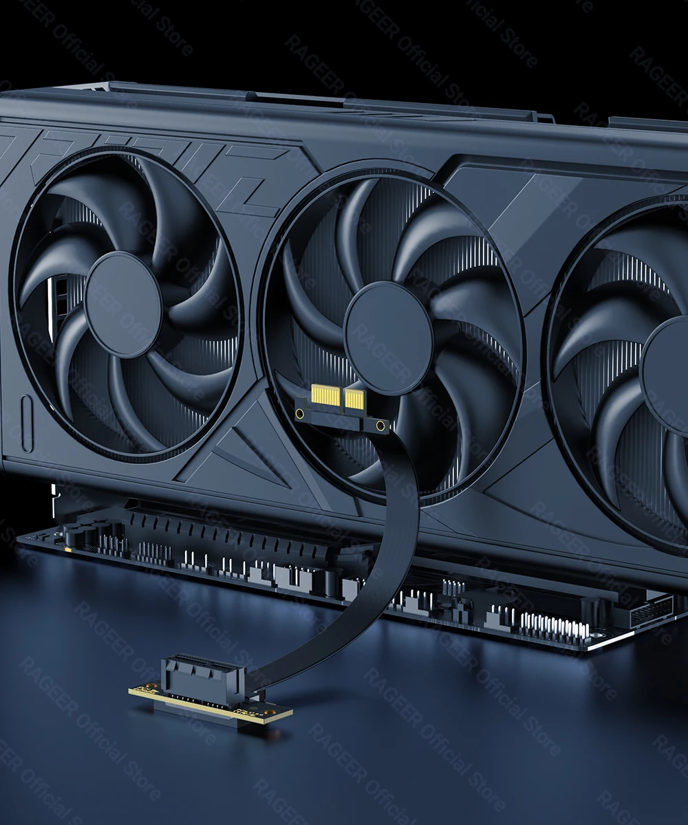 RAGEER PCIe 3.0/4.0 X1 Riser-Kabel (doppelt rechtwinklig) für PCIe-WLAN-Karte, M.2-Adapter, Firewire-Karte, USB-PCIe-Karte, Soundkarte – Detail 9
