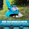 21V Cordless Weed Wacker Electric Lawn Mower Brushless Grass Trimmer with Wheel Length Angle Adjustable Telescopic Pruning Tool 3
