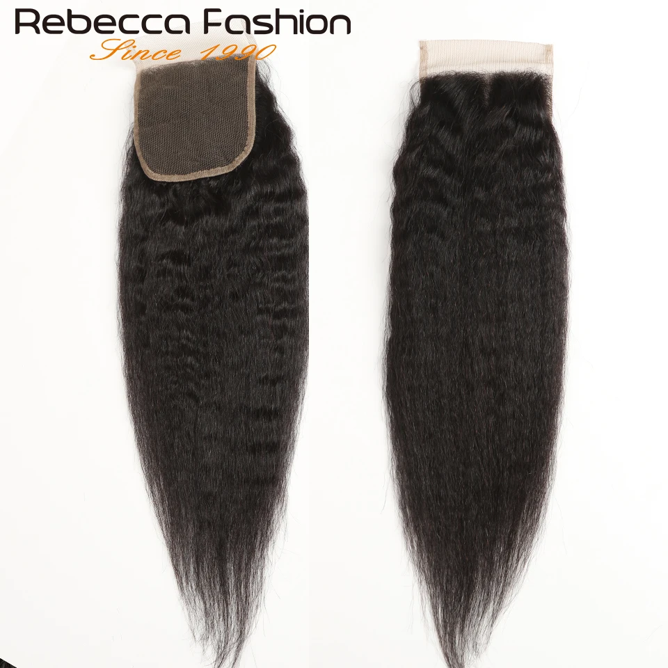 Human hair lace closure Brazilian Curly Kinky Straight