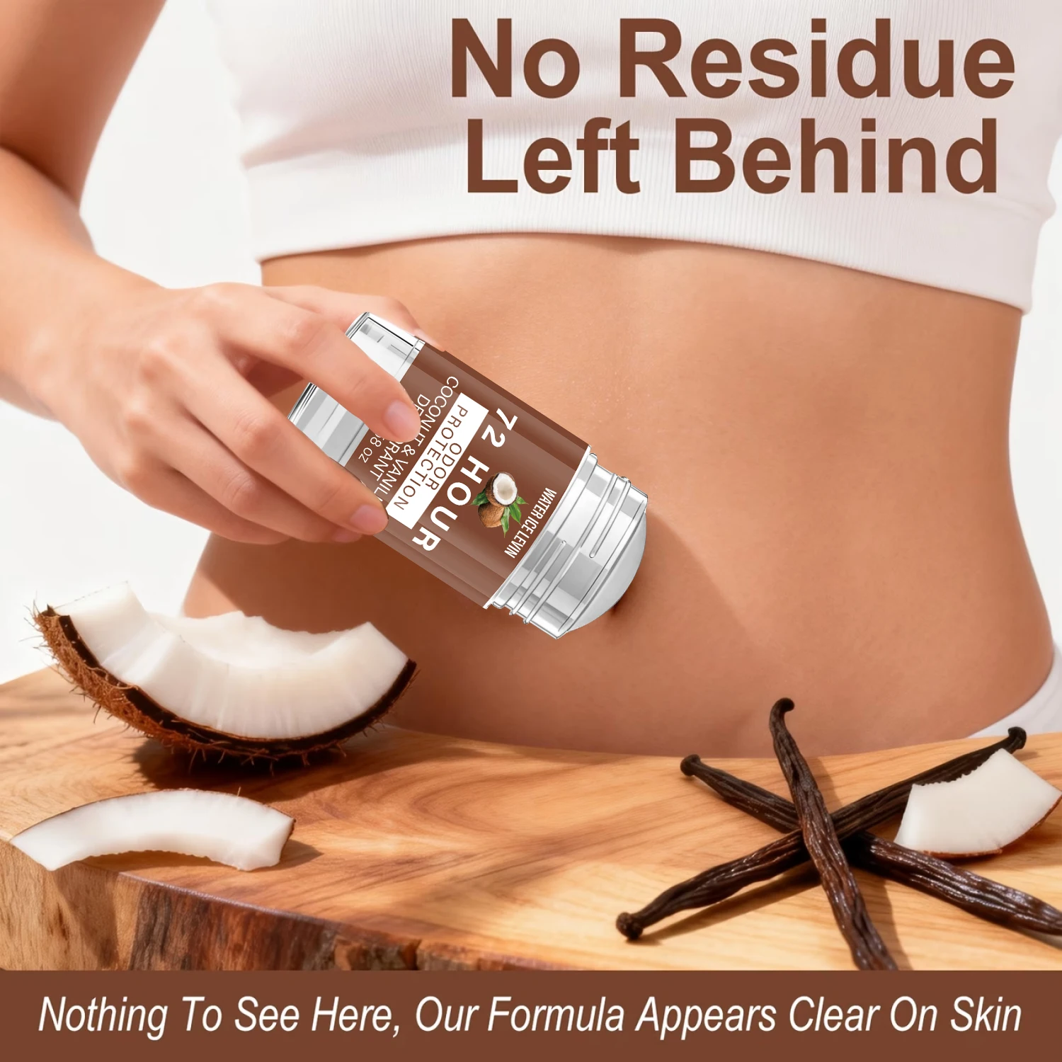 Deodorante Stick Water Ice Levin Profumo di Cocco e Vaniglia Protezione dagli Odori 72H Prodotto Naturale Delicato e Rinfrescante per la Cura del Corpo 45g - immagine 5