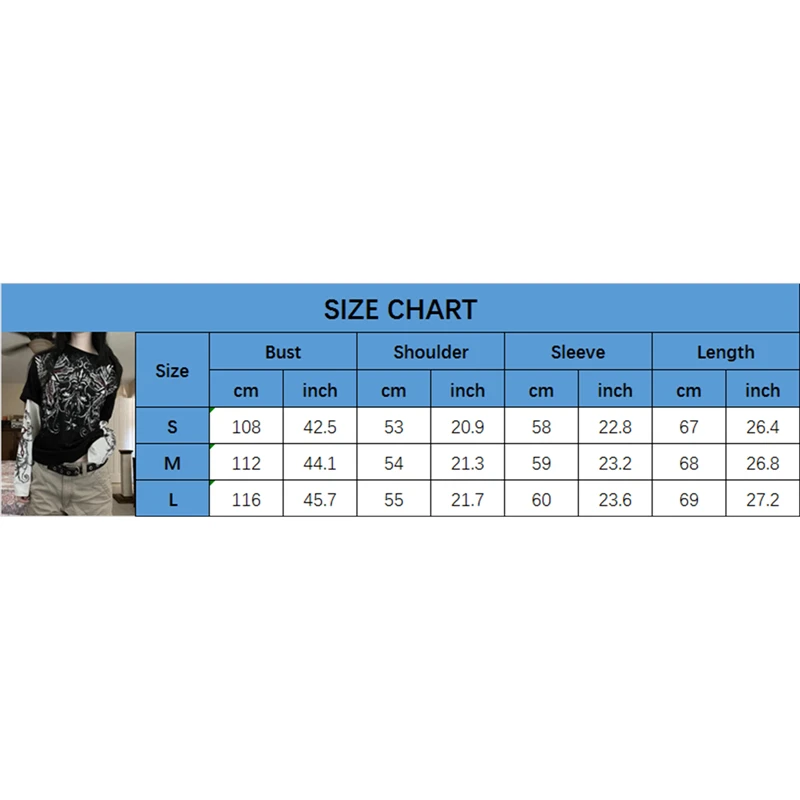 Xingqing Gothic Tops Women Vintage Graphic Print Patchwork Long Sleeve T Shirts y2k Dark Academia Aesthetic Clothes Streetwear