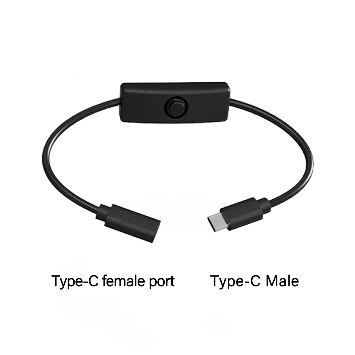 Versatile Type C Power Extension Cord with On/Off Switch – USB-C, Micro-USB, and DC 5.5x2.1mm Connectors, Ideal for Various Devices – 5V