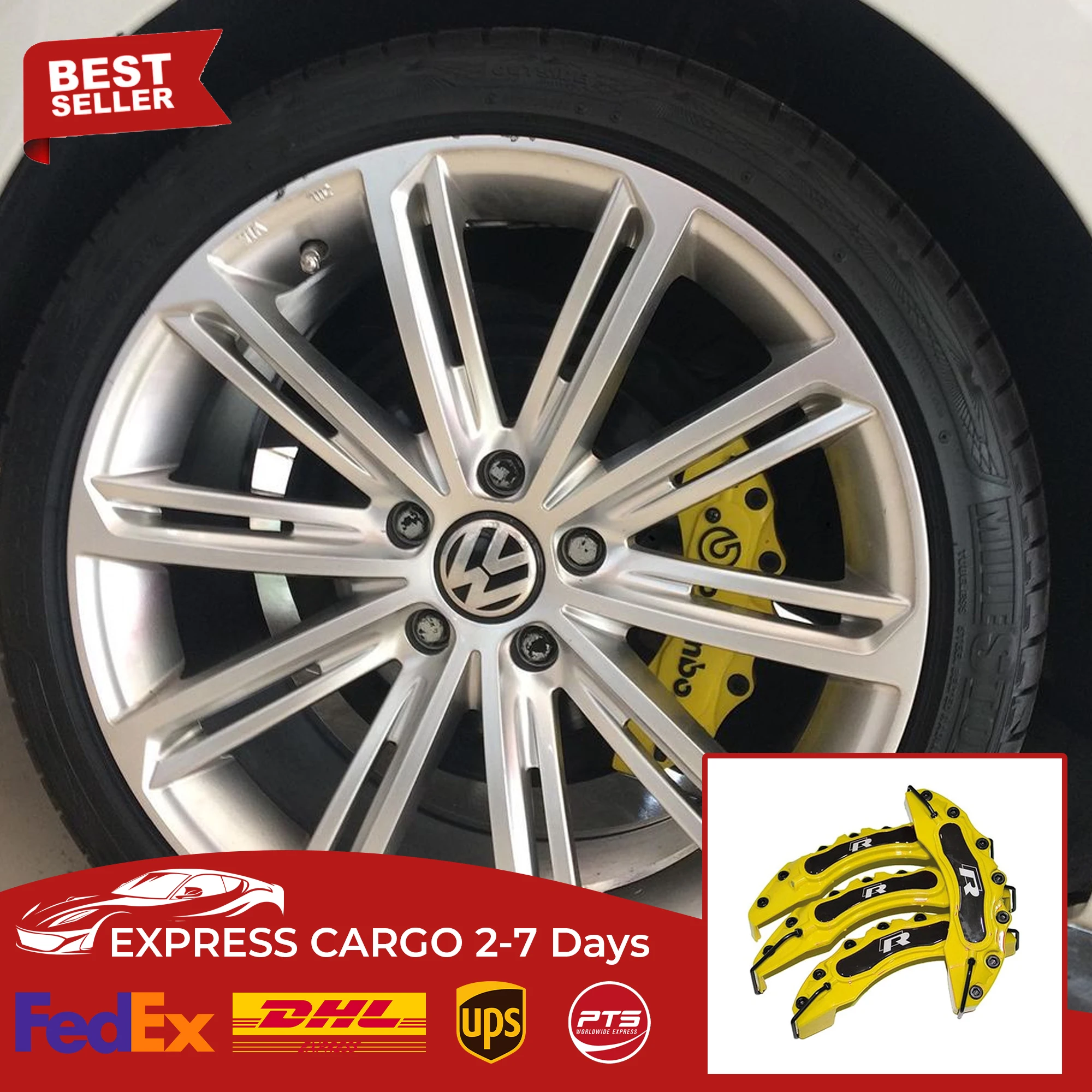 BrakeCaliperCoverForVWRPoloPassatJettaGolf4pcsR7kinds