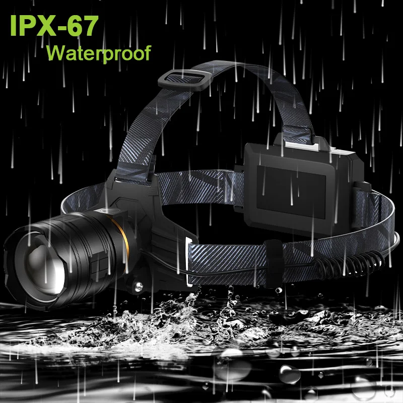 XHP360 36-Core Head Flashlight XHP220 LED USB 7800mAH Rechargeable Zoom Torch 8000000LM