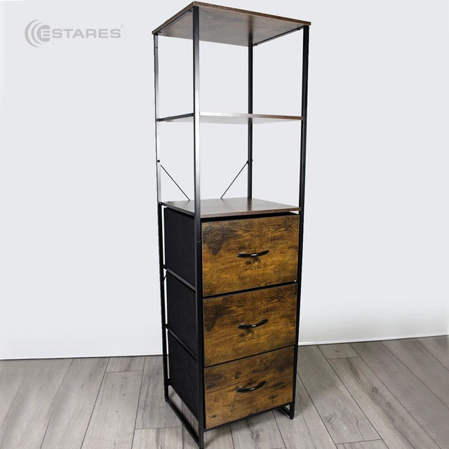 Dresser, Furniture, estares 5f-3d-brown-44x40x155. 2 chest of drawers