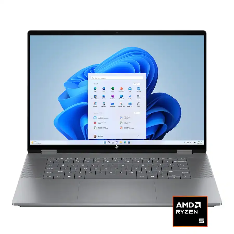 HP - OmniBook X Flip 2-in-1 16" 2K Touch-Screen Laptop - AMD Ryzen 5 - 8GB Memory - 512GB SSD - Meteor Silver