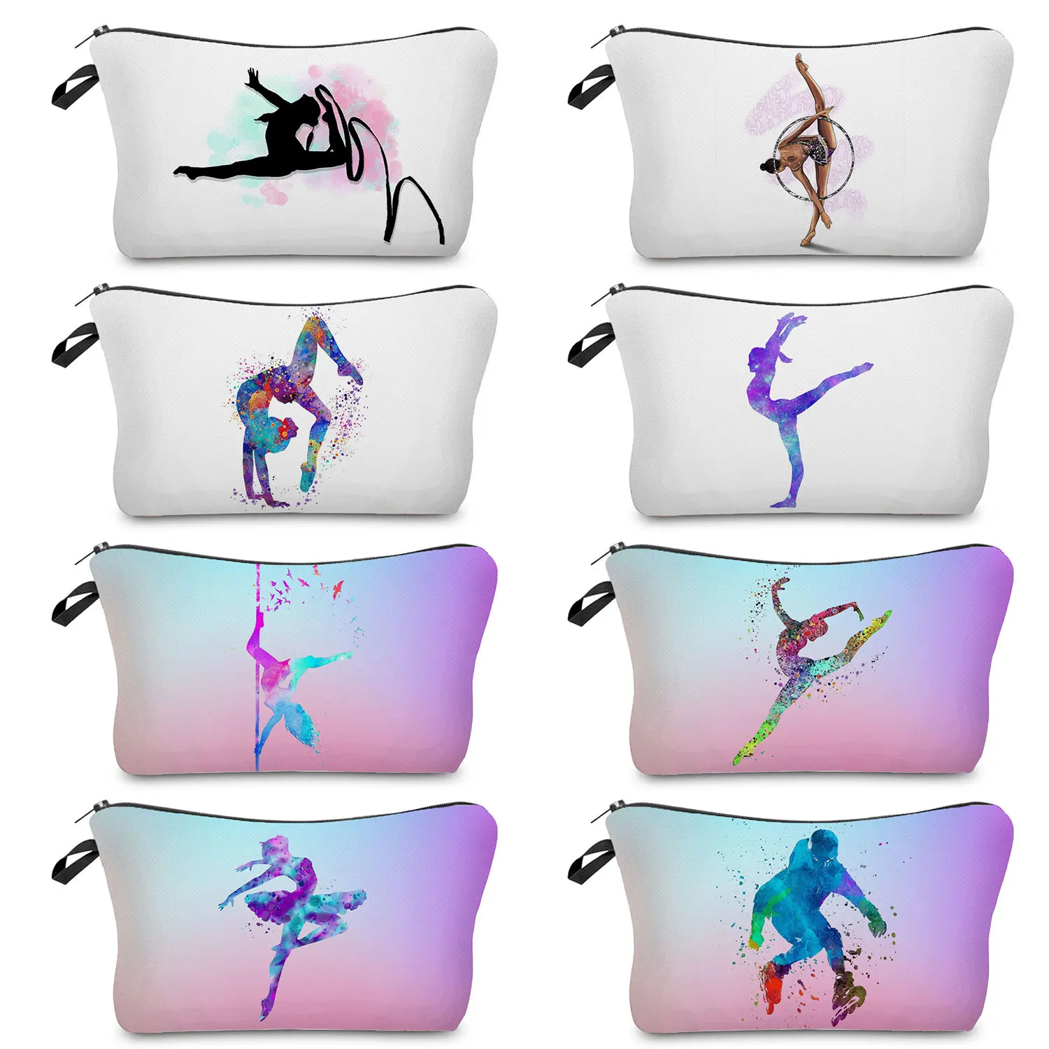 학교 교사 선물용 화장품 가방, 여성 세면 용품 정리함, 여행 세면 용품 키트, 리듬 체조 프린트 메이크업 가방, 패션 