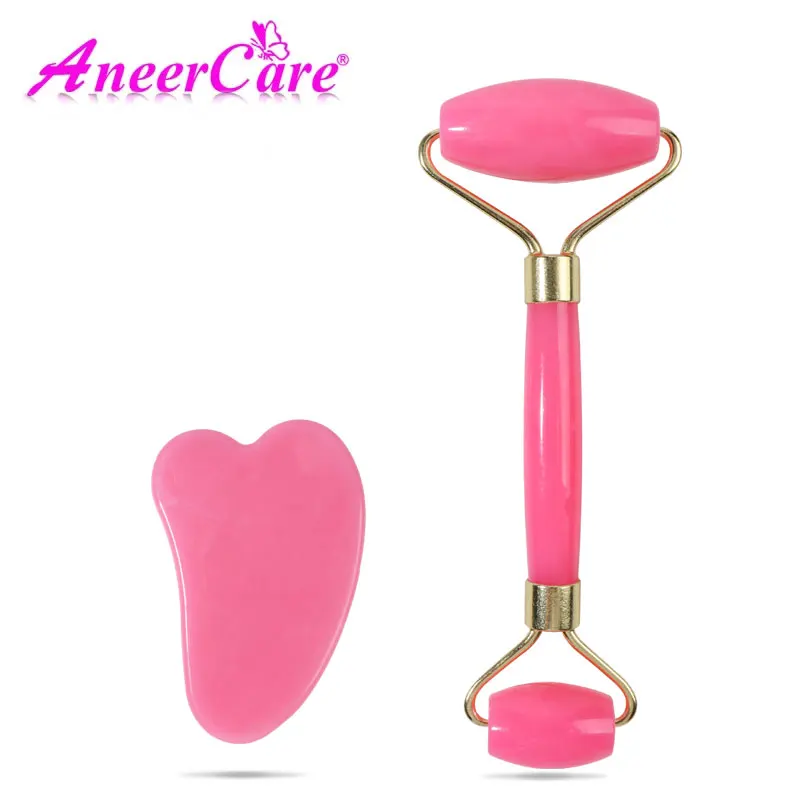 Rose resin massage spa roller guasha board massage scrapers plate for face neck back body relaxation anti-aging skin massager neck massager face massager silicone face roller guasha board