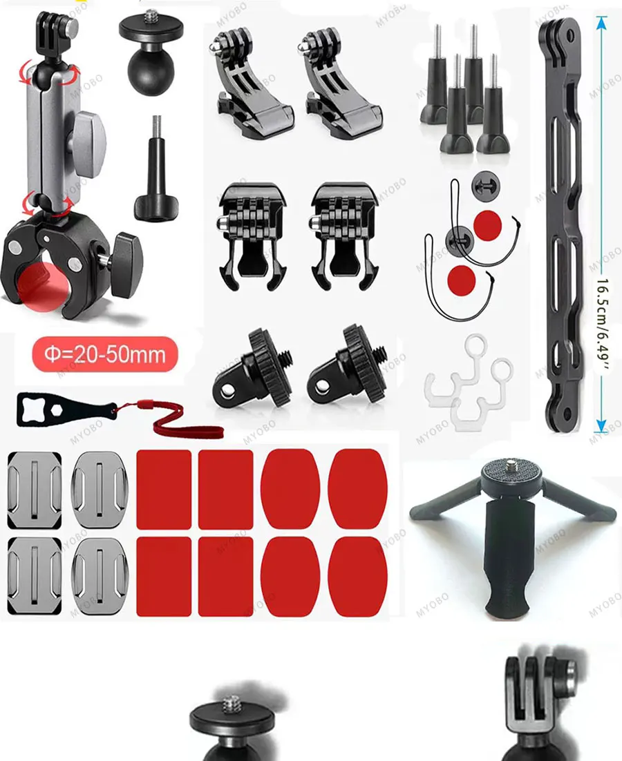 Description Picture 2 of itemMotorcycle Action Camera Mount Kit for Gopro & Insta360 Accessories Helmet Flexible Adhesive Holder Handlebar Clamp Mount Tripod