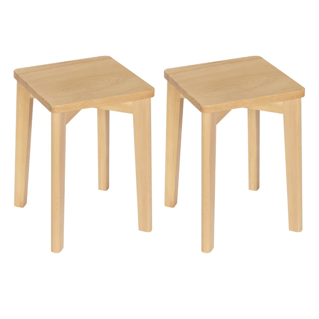 WOLTU – chaises de salle à manger en bois massif, tabourets rectangulaires  en bois empilables, repose-pieds