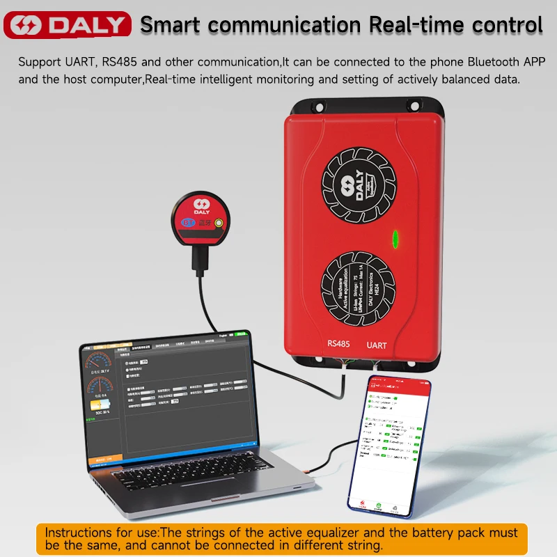 Dalywholesale Smart Bms Balanceador Ativo Lifepo4 16s Equalizador 1a Li-ion Bms Balancer de Bateria 3s 4s 12v 7s 8s 24v 10s 12s 14s 20s - Image 4