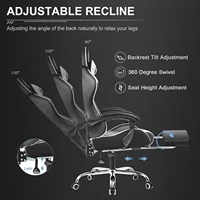 GTPLAYER Gaming Chair with Footrest, Lumbar Support, Adjustable Height, Swivel Seat, Headrest for Office or Gaming - Image 3
