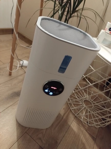 2-in-1 Air Purifier with Humidifier Combo for Home Allergies and Pets Hair, Smokers in Bedroom, H13 True HEPA Filter, White photo review