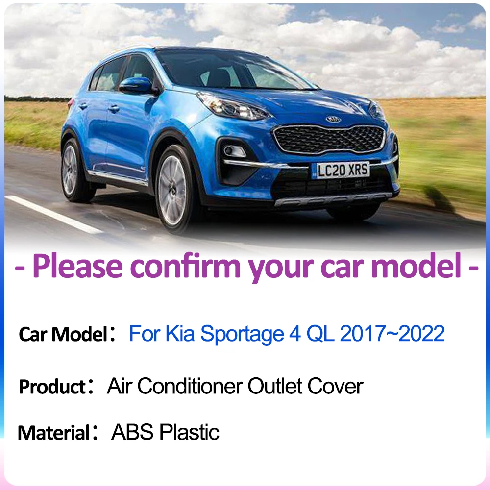 Griglia Di Ventilazione Per Kia Sportage 2016-2018 – Presa Aria Cruscotto Console Centrale, Materiale ABS, Sostituzione Diretta, Flusso Regolabile