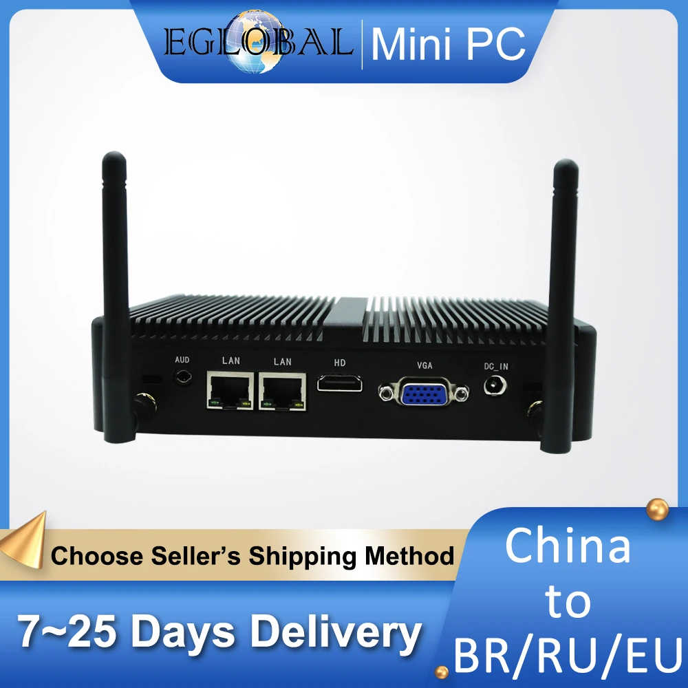 Computer Desktop Eglobal Fanless Nuc Intel Celeron J4125 Ddr4 Barebone Mini Pc Linux Hd Graphics 4K Vga Wifi