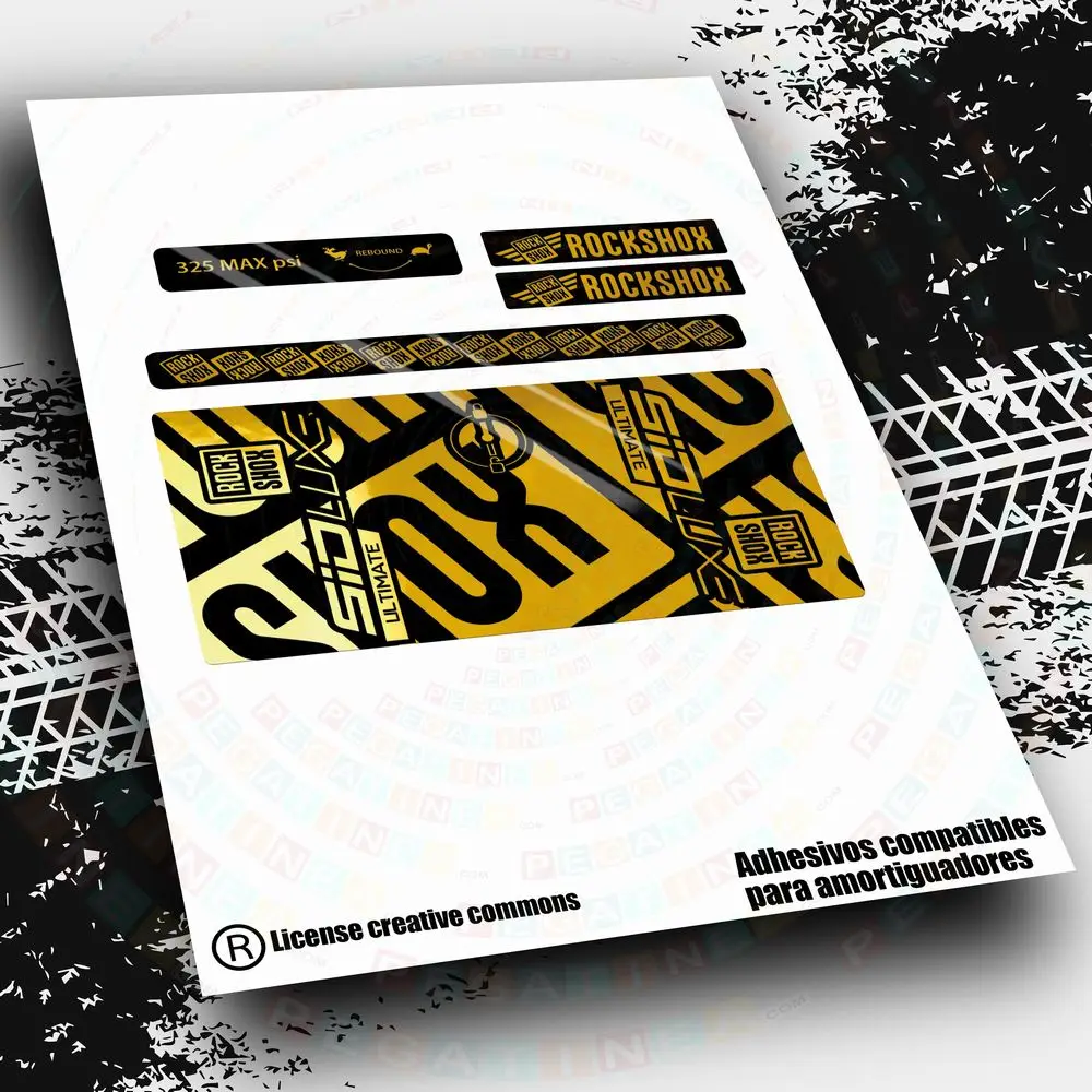 Adesivi Per Ammortizzatori Rock Sid Ultimate Deluxe Wp493 Adesivi Per Bici, Accessori Per Bici Mtb Btt Adesivi Per Componenti Bici