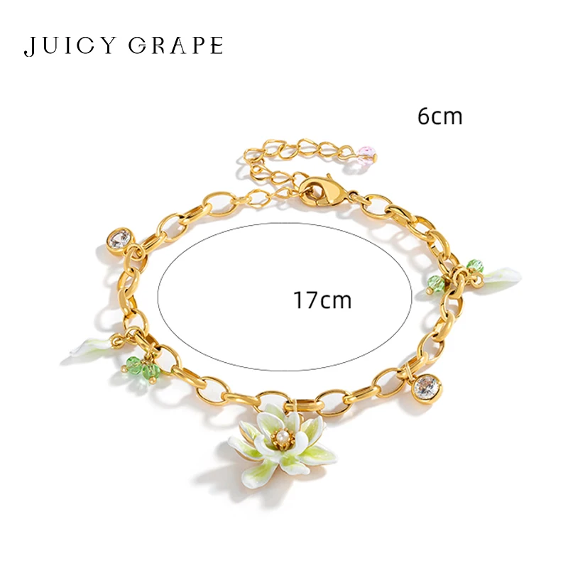 Juicy 포도 쥬얼리 세트, 여성용 2023 패션, 프랑스 치자 꽃 팔찌, 목걸이, 반지 귀걸이, 생일 크리스마스