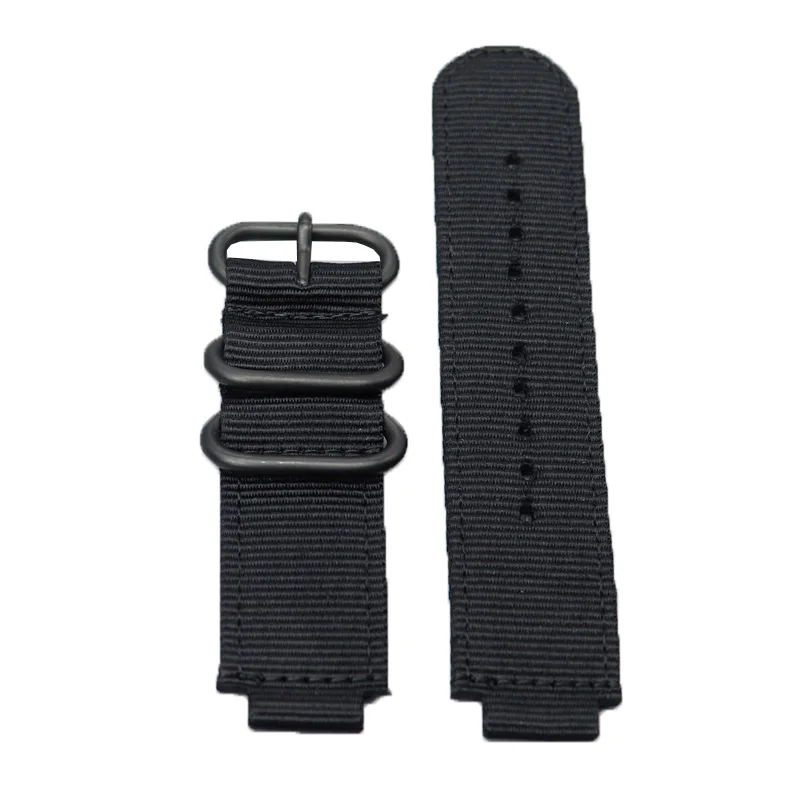 Men's Nylon Canvas Watch Strap with Weave Ring Buckle