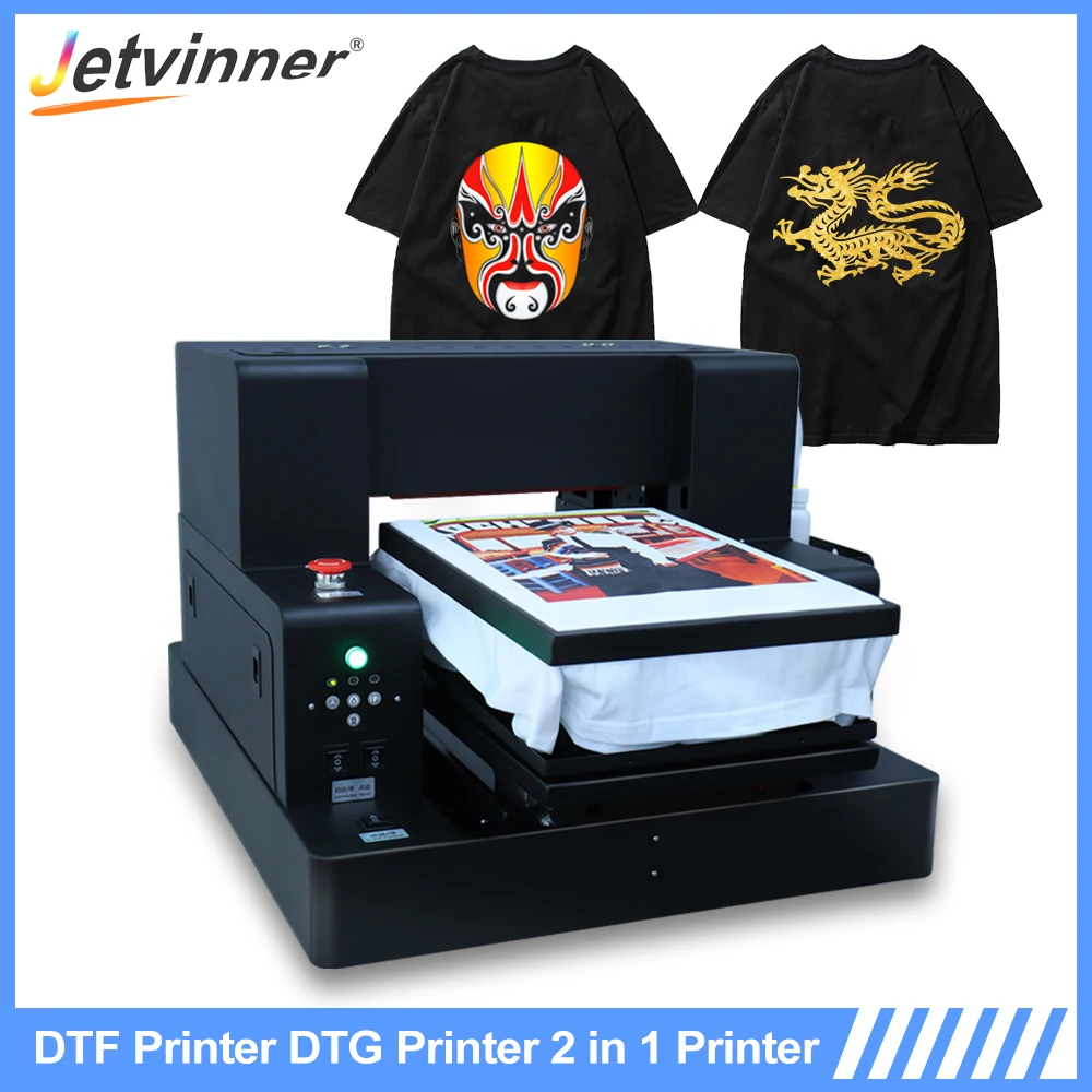 Jetvinner DTG Printer A3 With Ink For T-shirt Print Machine Flatbed Printer  For Customized T-shirt Hoodies Canvas Shoes Bag - AliExpress
