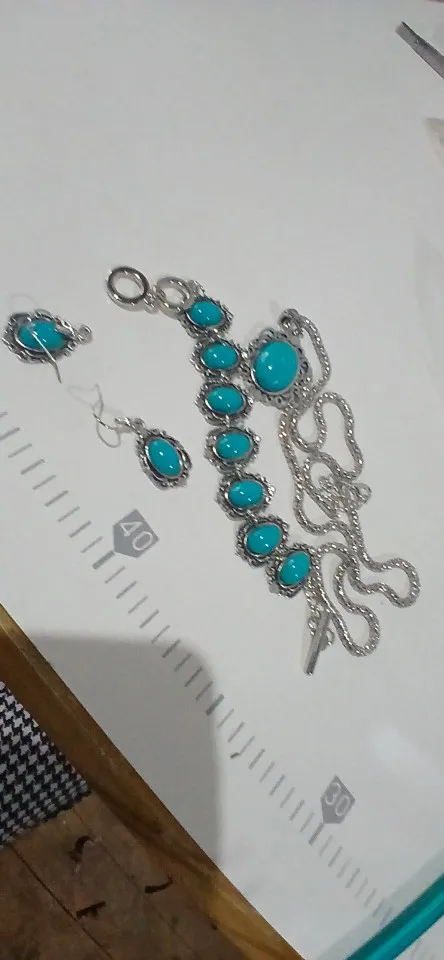 Turquoise Jewellery Set | Bracelet, Necklace & Earrings photo review