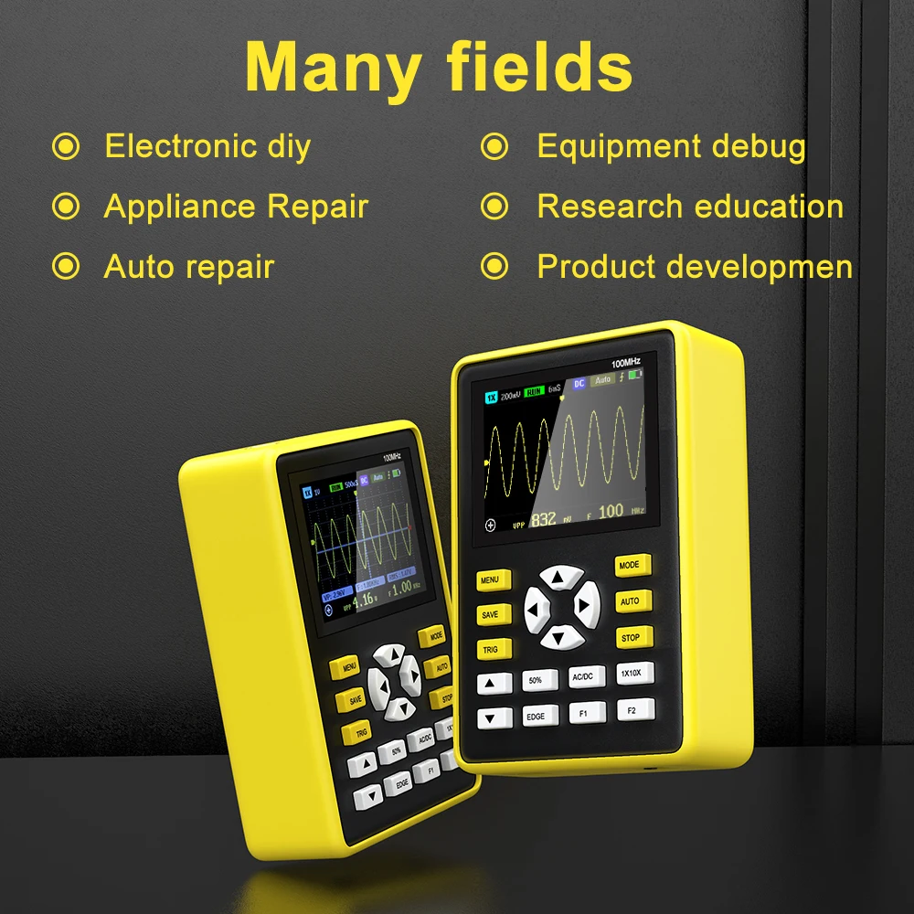 FNIRSI 5012H Handheld Digital Oscilloscope 500MS/s Sampling Rate 10MHz Analog Bandwidth 2.4 Inches Support Waveform Storage digital oscilloscope
