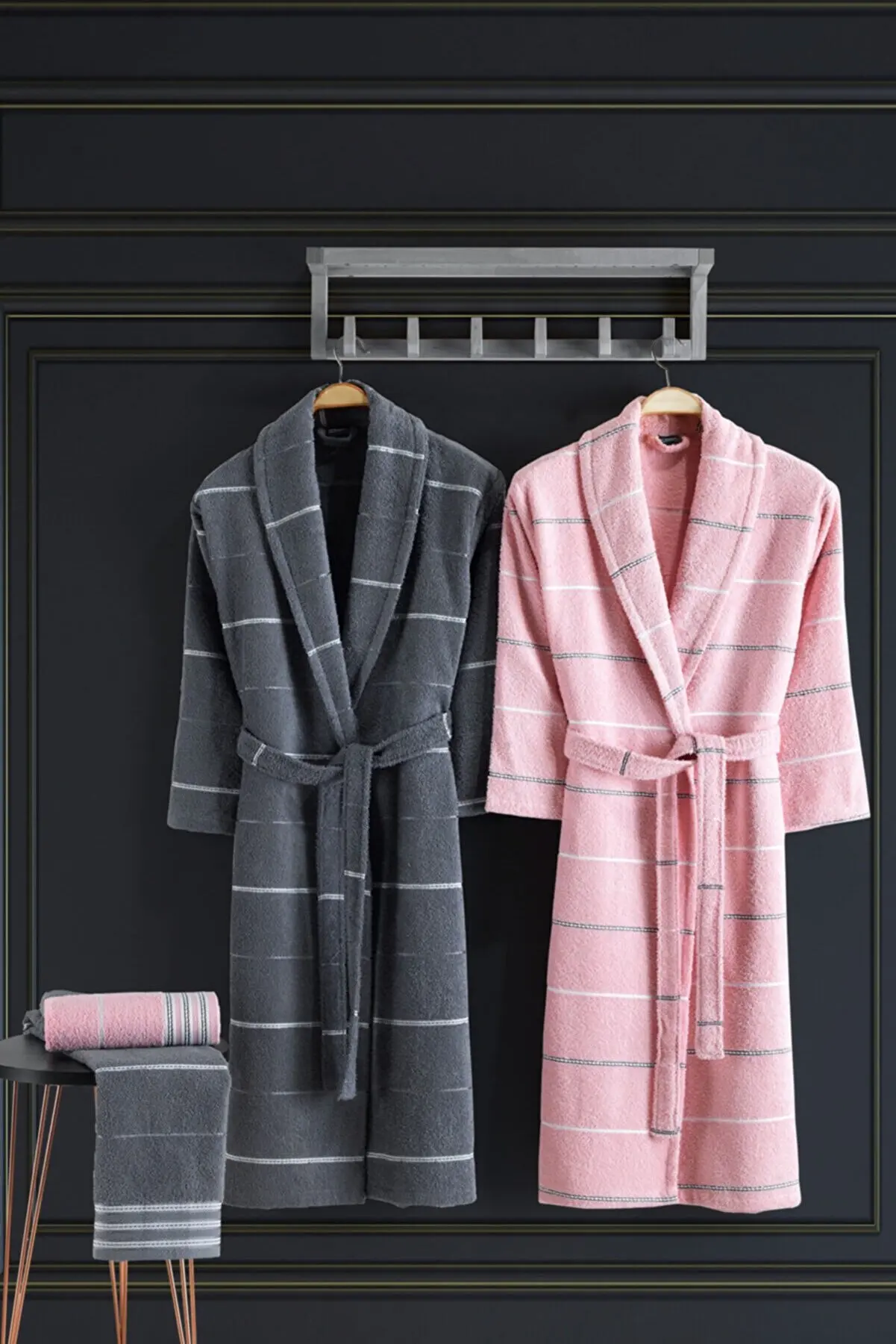 

WOMEN'S MEN'S BATHROBE SET,TOWEL, MAINTENANCE, THICK, SOFT, WARM, HIGH ABSORBENT, LONG, KIMANO, SPA, FLANEL ,%100 TURKISH COTTON