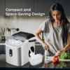 SIMZLIFE Countertop Ice Maker Machine with Handle, 26 lbs/24H, 9 Cubes in 6 Mins, Auto-Cleaning Portable Ice Maker,Silver 5