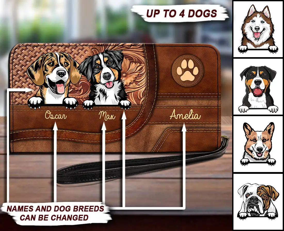 Women Wallets Dogs Women Wallet Custom Dog Leather Wallet Dog
