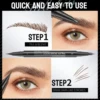 Dual-Ended Forked Tip Eyebrow Pencil with Brush, 2-in-1 Waterproof and Smudge-Proof, Precise Definition for Natural Looking Brow 3