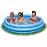 Piscine gonflable familiale Intex bleue à 3 anneaux |     1,47 m ou 1,68 m |     Chambre à air triple avec double soupape de sécurité |     Piscine pour enfants et familles pour jardin, patio, terrasse et été |     Patch de réparation inclus 7