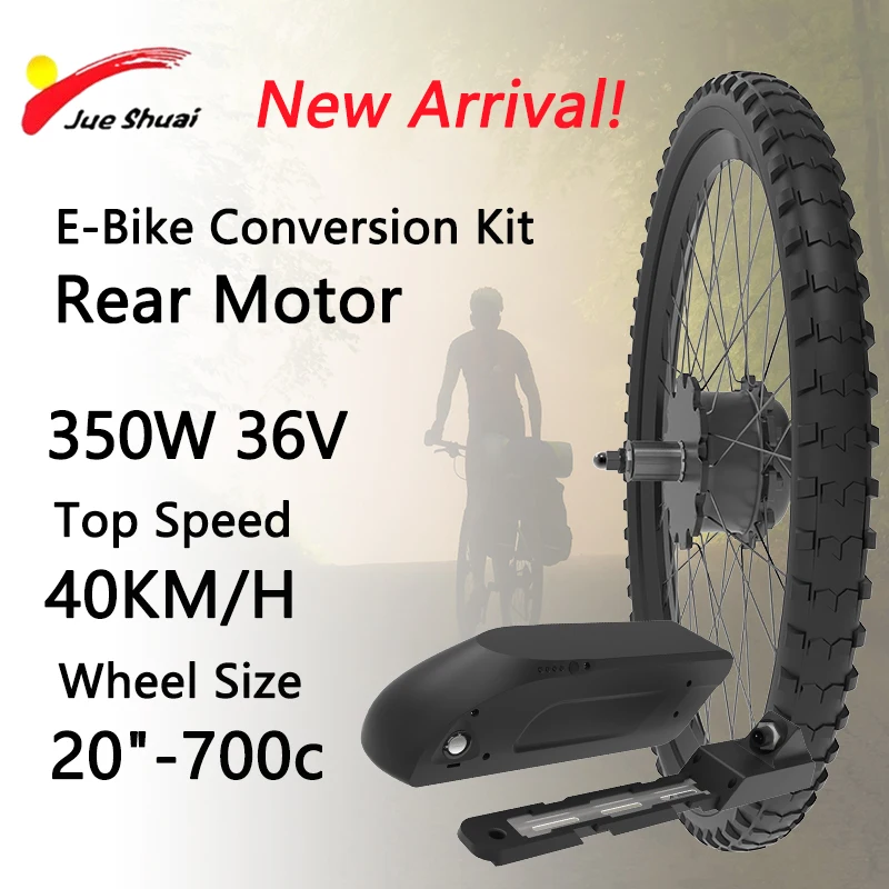 36V 350W Electric Bike Conversion Kit Disc/V Brake Rear Cassette Hub Motor 20"-29Inch Wheel Size Trottinettes &eacute;lectriques