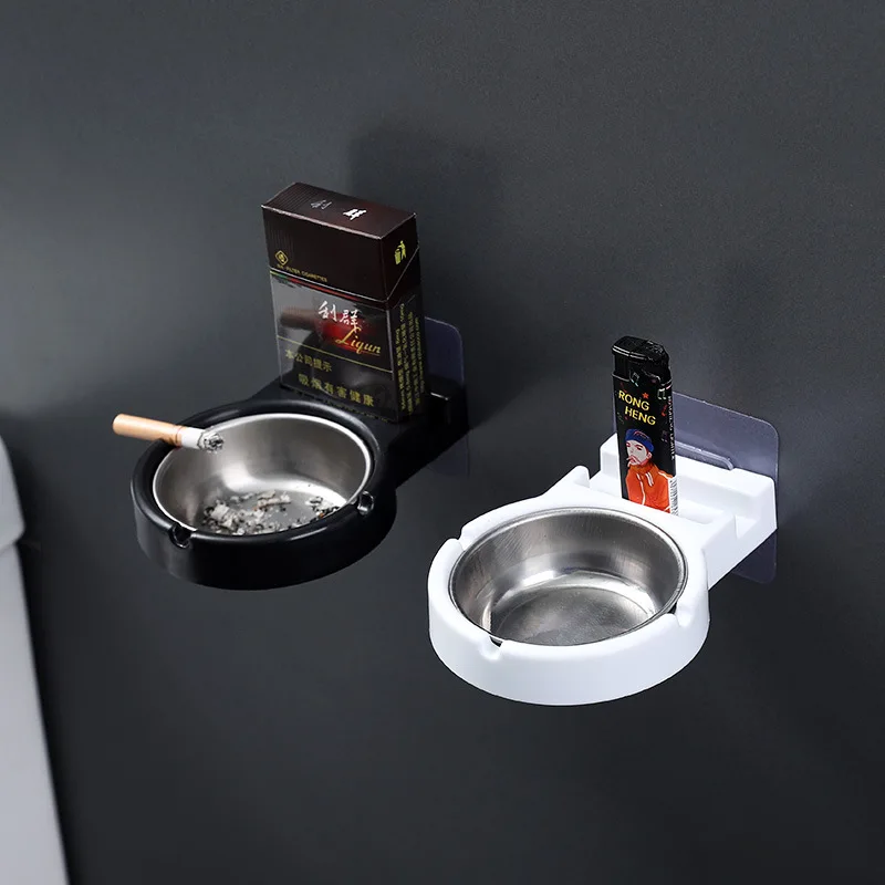 Bathroom Wall Stainless Steel Ashtray Toilet Hanging Cigarette Storage Rack Lighter Holder stainless steel ashtray