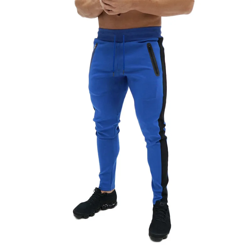 Mens Sports Running Pants With Zipper Pockets Elasticity Long Trousers Tracksuit Fitness Workout Joggers Training Gym Sweatpants