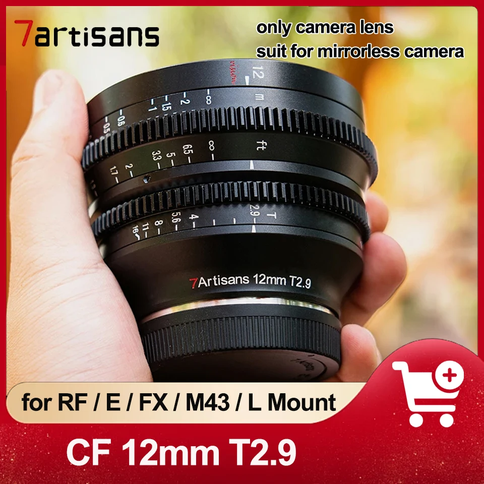7 Artigiani Cf 12Mm T2.9 Cine Lens Aps-C Obiettivo Cielo Stellato Grandangolare Per Sony A7 Fuji X-T3 Canon R Sigma L