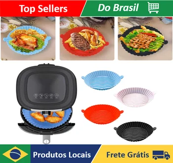 Forma Redonda de Silicone para Air Fryer 18 cm