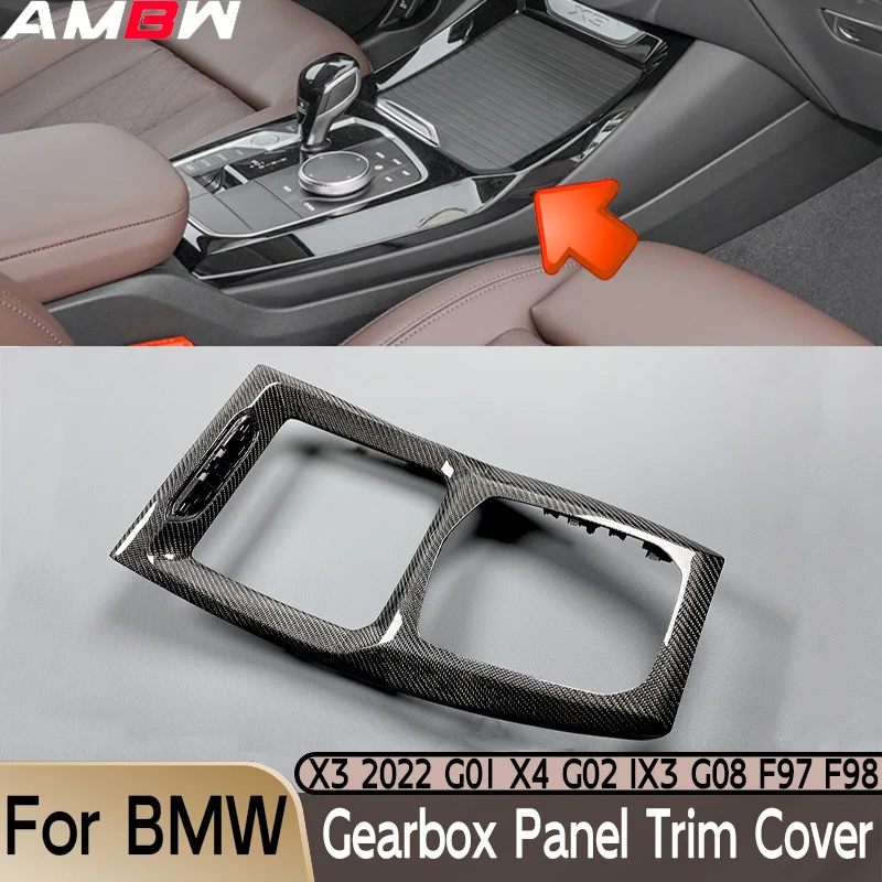 

For BMW X3 2022 G01 X4 G02 IX3 G08 F97 F98 M Carbon Fiber Gearbox Panel Trim Cover Interior Gear Shift car accessory
