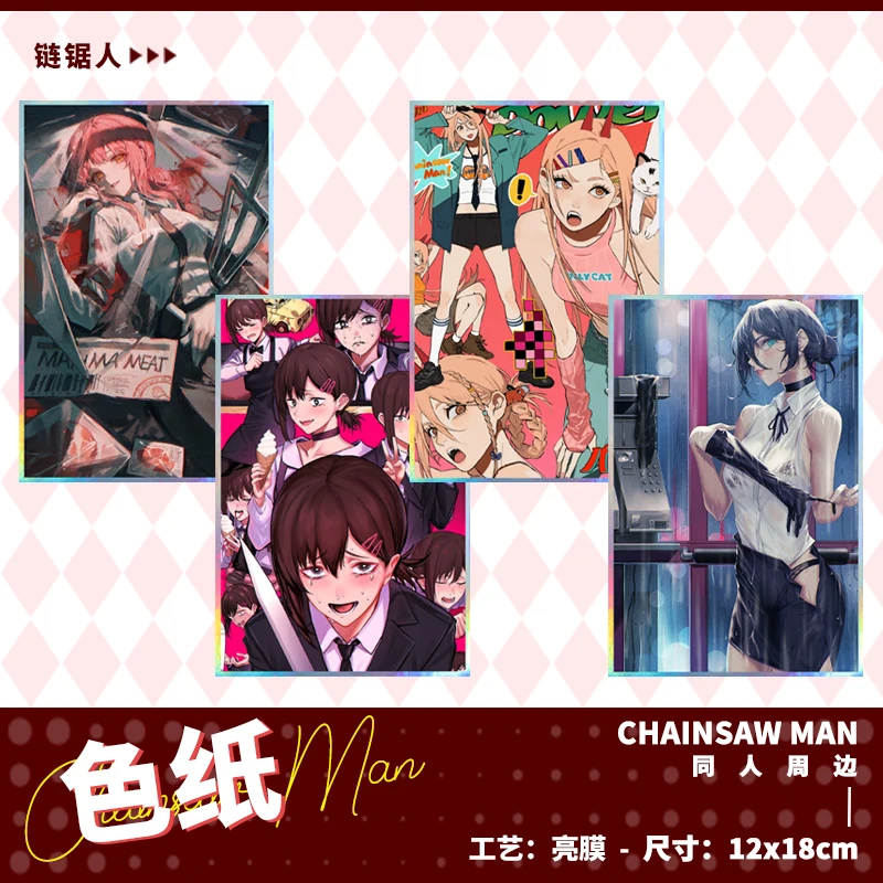 Compra online de Japan Manga Anime Chainsaw Man Stand Model Plate Keychain  Power Makima Higashiyama Kobeni Two Sided Acrylic Standing Sign