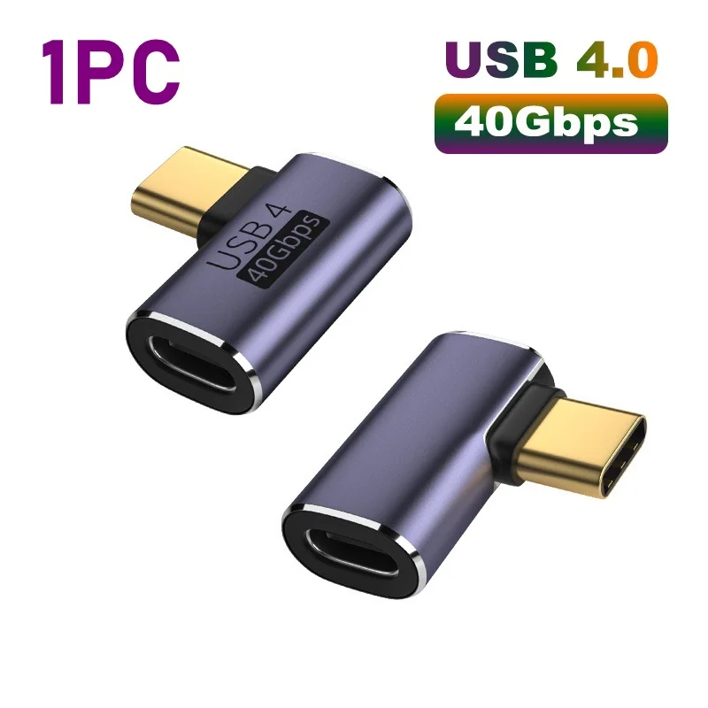 מחבר מטען USB 4.0 PD 100W 8K 60Hz למחשב הנייד Macbook במהירות 40Gbps עם חיבור USB C OTG בצורת U זווית ישרה זכר לנקבה