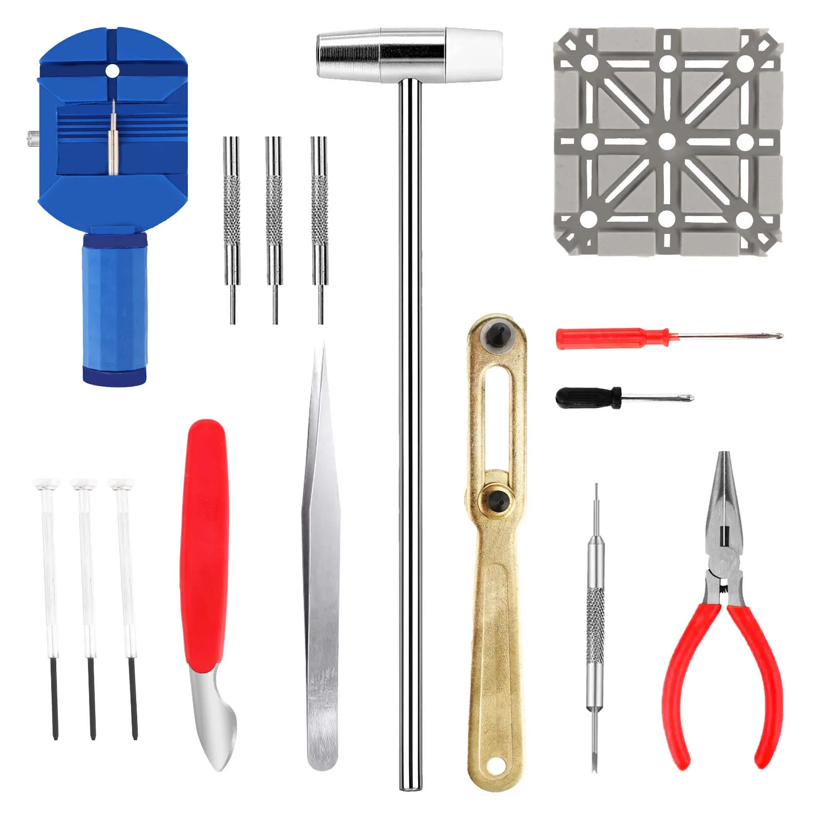 

16pcs/set Watchmaker Watch Repair Repairing Tools Kit, Case Remover Opener Bar Set, Convenience Brand Clock Tool