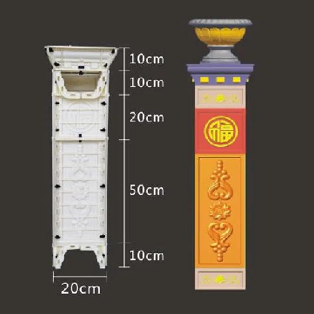 5 Méterenként Abs Terrace Casting Dekoratív Korlát Váza Oszlop Beton Kerítés Penész - Image 2