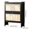 Shoe Cabinet with 2 Natural Rattan Doors Large Capacity Shoe Storage Rack Living Room Entryway Heels Shoes Slippers Organizer 6