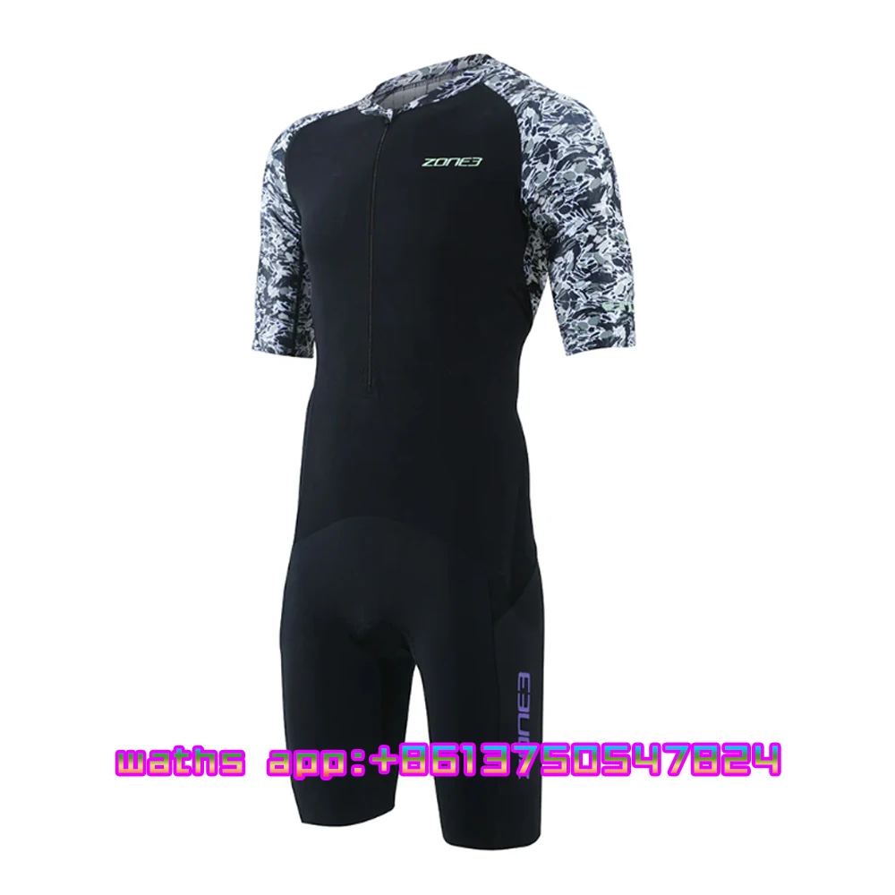 

Zone3 Men Cycling Racing Short Sleeve Swiming Suit Pro Road Bike Roller Skate Clothing Bicycle Triathlon Skinsuit Jumpsuit